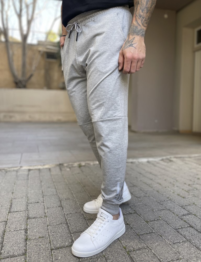 Dynamo ανδρική γκρι φόρμα με λάστιχο και τύπωμα στο πλάι AS417 φωτογραφία